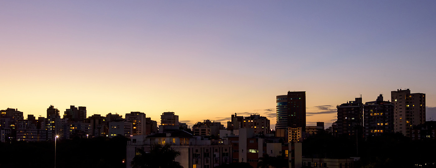 Vista do entardecer em Porto Alegre, Rio Grande do Sul